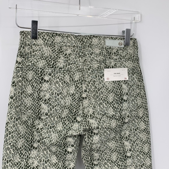 AG Adriano Goldschmied Mari jeans denim snake print hi rise straight leg new 26 - Picture 4 of 6